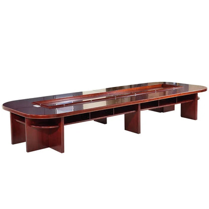 Large table solid wood, meeting room table and chair combination oval