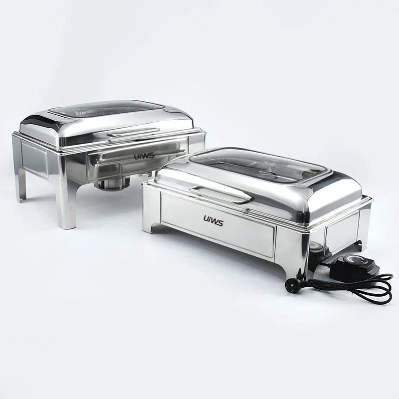 Hotel restaurant stainless steel electric food warmer 9L chafing dish buffet set