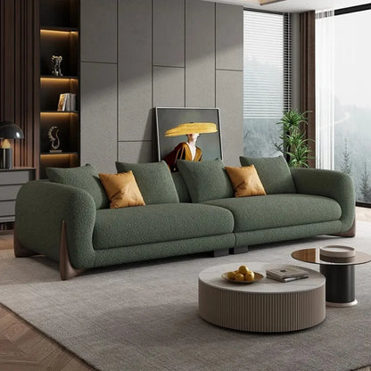 High Quality Lambswool Sofa Lazy Love Seat Unusual Straight Soft Couch Wood Legs Reading 3 Seat Sofa Muebles Home Furniture