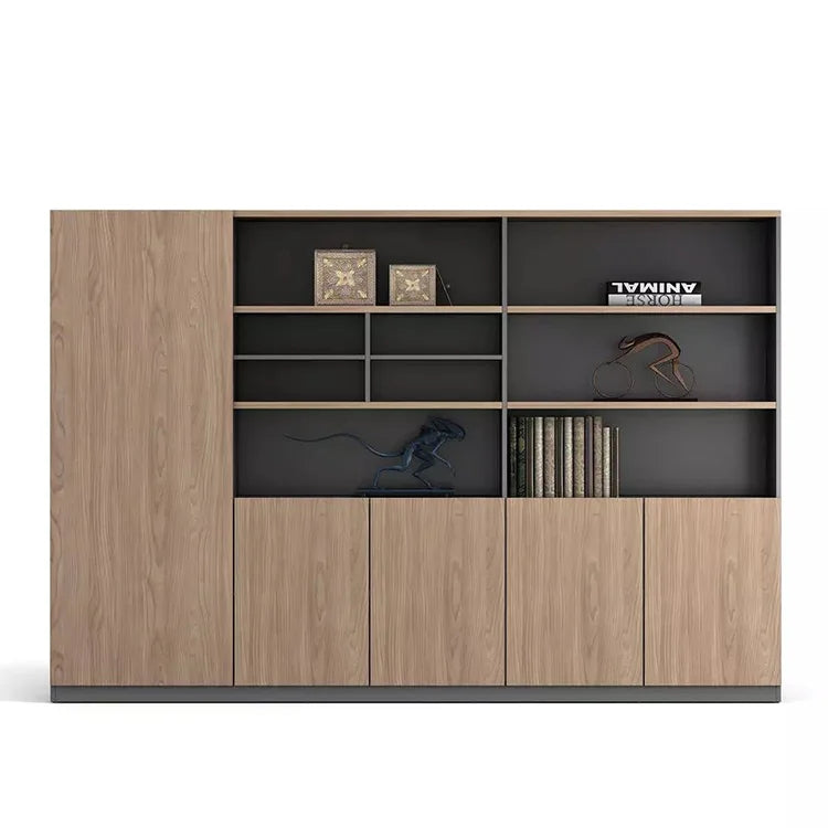 Extendable Modern Executive Office Desk With Bookcase Wooden Computer Office Desk