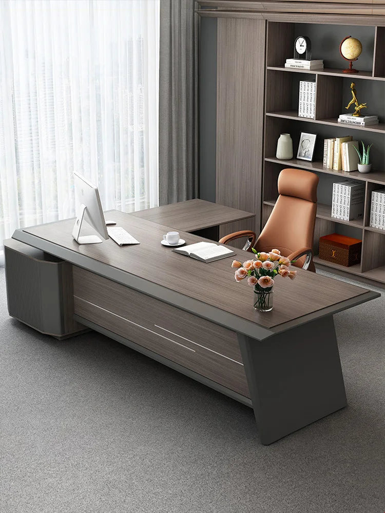 Boss Desk – Simple Modern Office Desk, Supervisor & Manager Desk, Large Desk with Chair Combination