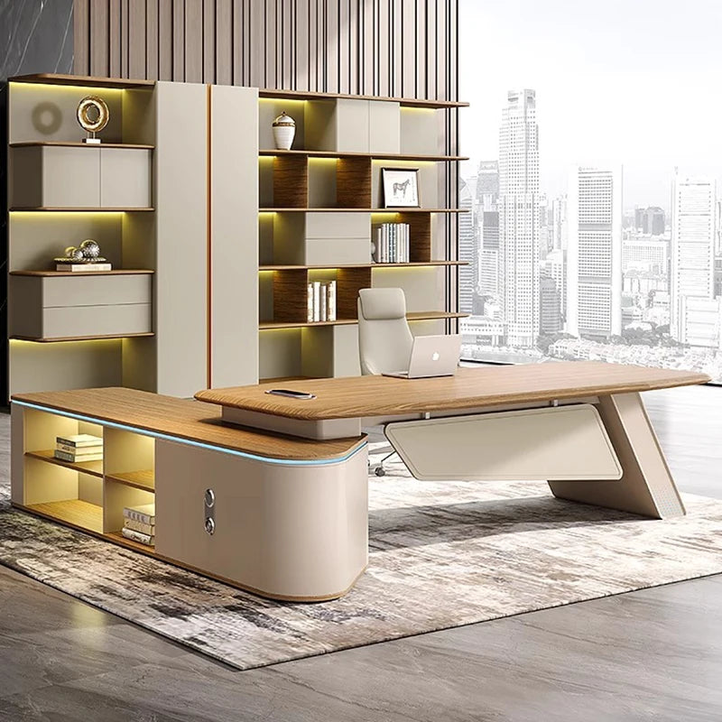 Executive Office Desk Auxiliary Table Accessories Reception Professional Furniture Scrivania Cameretta Desks Organizer Setup