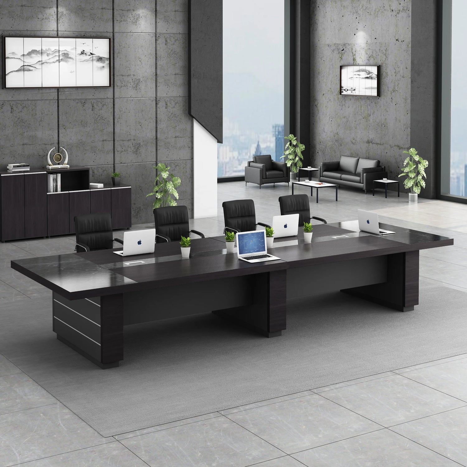 Luxury Eco-Friendly Boardroom Conference Desk &amp; Chair Set