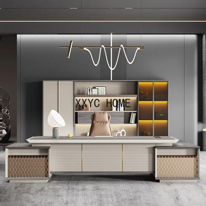 Luxury Console Extender Computer Corner Reception Storage Executive Shelf Modern Organization Mesa De Escritorio Office Supplies