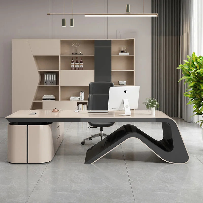 Modern L-Shaped Boss Computer Desk