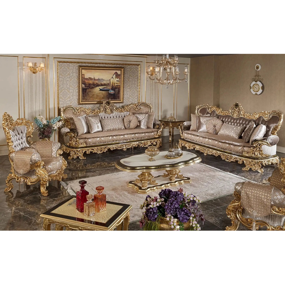 European sofa set for American living rooms
