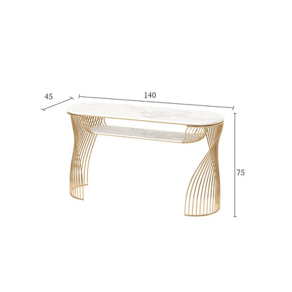 Nordic Rock Plate Light Luxury Popular Nail Table And Chair Set Iron Art Single And Double Nail Salon Manicure Table