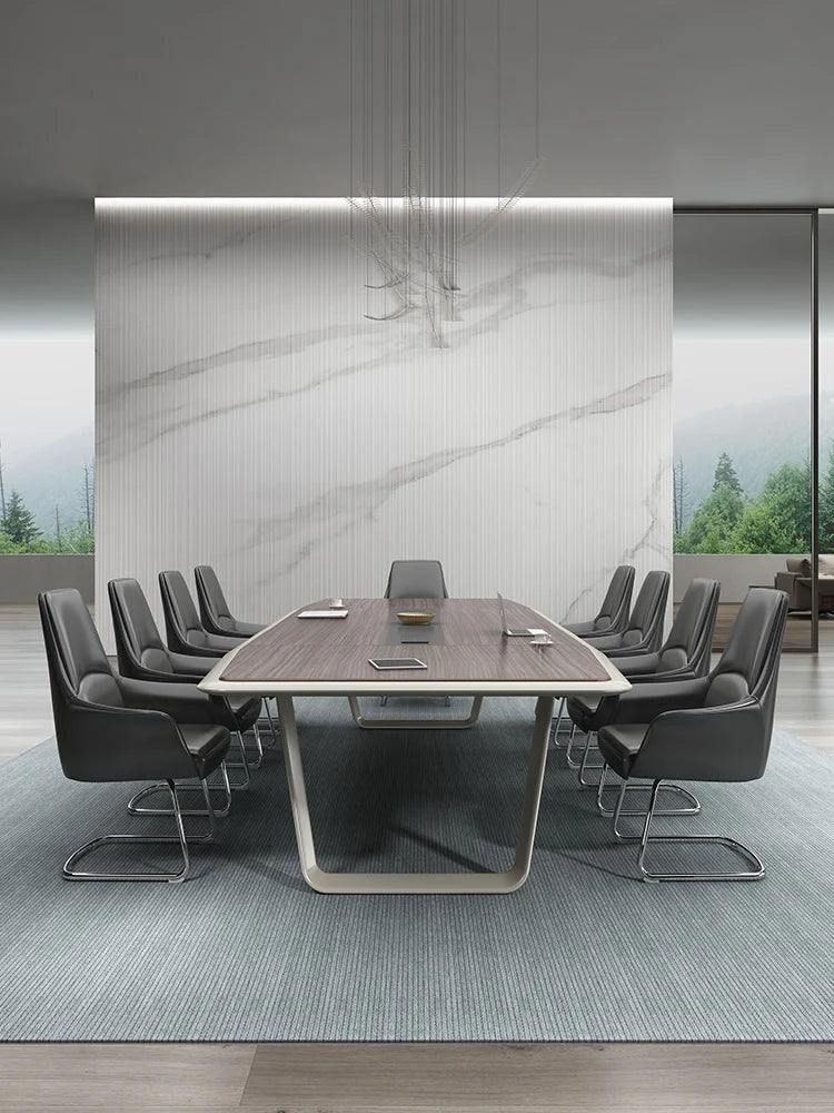 Lacquered conference table Long table Modern large training table Rectangular desk thickened