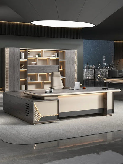 Simple Italian style desk, modern atmosphere, large shift desk, office desk and chair combination