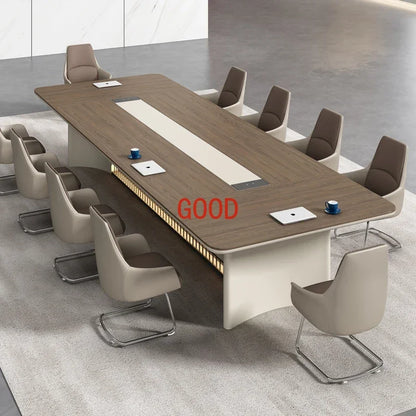 Lacquered Conference Long Table Large Luxury Reception Table Simple Modern Meeting Room Work Desk Training Office Furniture KMOD