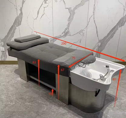 Hot Sell Hair Washing Salon Electric Hair Salon Furniture Spa Water Therapy Chair Shampoo Bed For Barber Shop