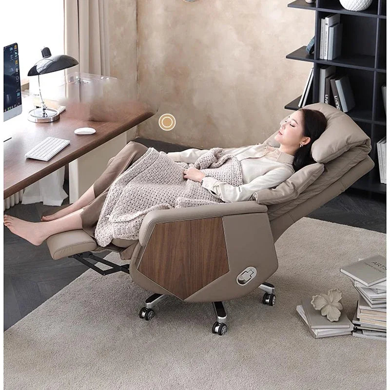 Luxurious Lazy Sofa Office Chair Leather Commerce Massage Computer Boss Office Chair Home Vanity Cadeira Office Furniture Girl