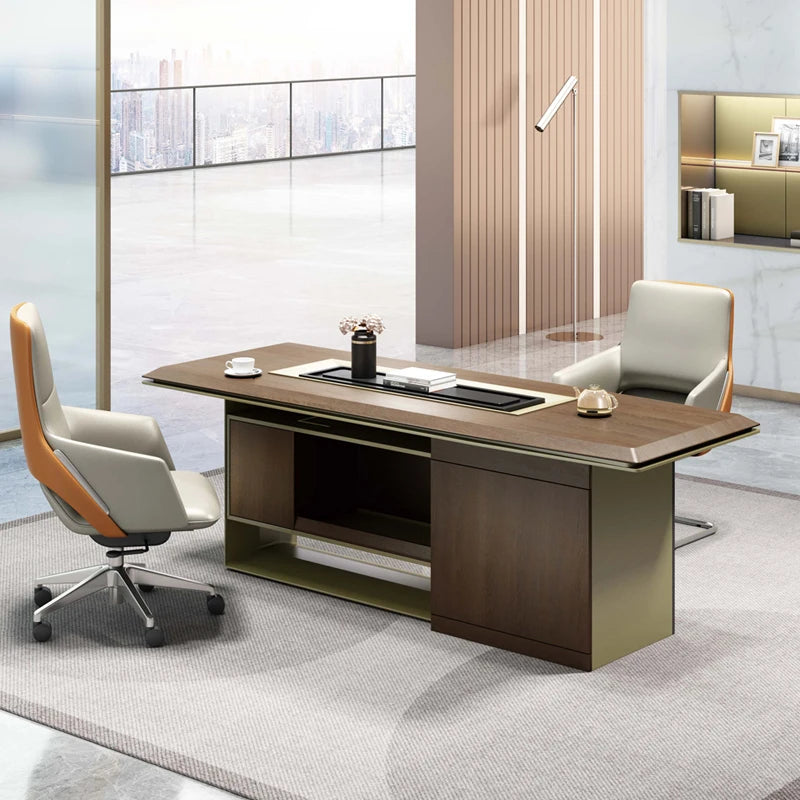Fashion luxury desk Modern luxury solid wood boss table