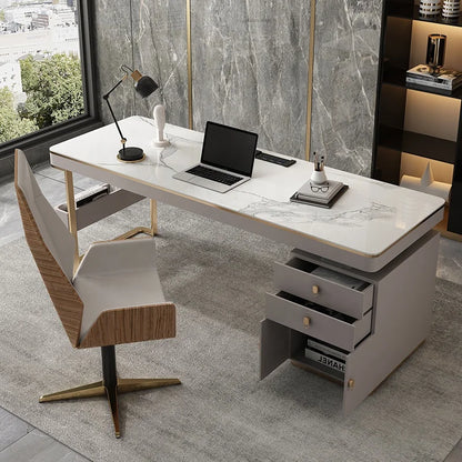 Modern Luxury Bespoke Office Table with Drawers – Custom Size for Workspace