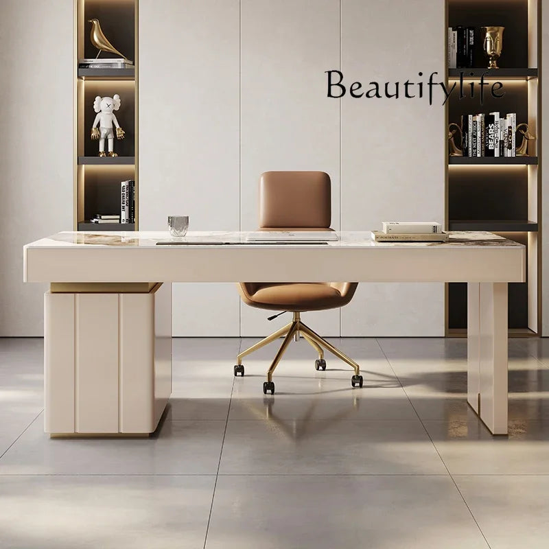 Slate desk light luxury style study office computer desk simple modern home Italian minimalist desk