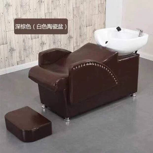 Professional Hair Salon Washbasin Barber Wash With Chair Chinese Spa Basin Chairs Beauty Hydraulic Massage Bed Japanese Styling