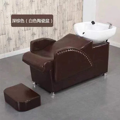 Professional Hair Salon Washbasin Barber Wash With Chair Chinese Spa Basin Chairs Beauty Hydraulic Massage Bed Japanese Styling