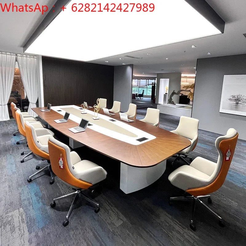 Solid Wood Conference Table &amp; Chair Set