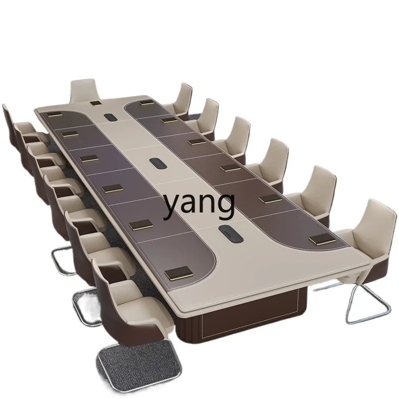 Yjq High-End Affordable Luxury Large Conference Table Modern Conference Room Conference Table and Chair Advanced Customization