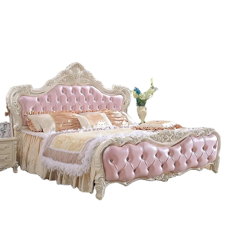 Luxury pink European-style king-size bedroom suite