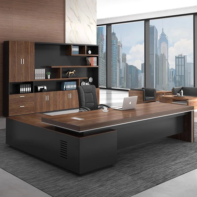 Executive Simple Minimalist Desktop L-Shaped Desk