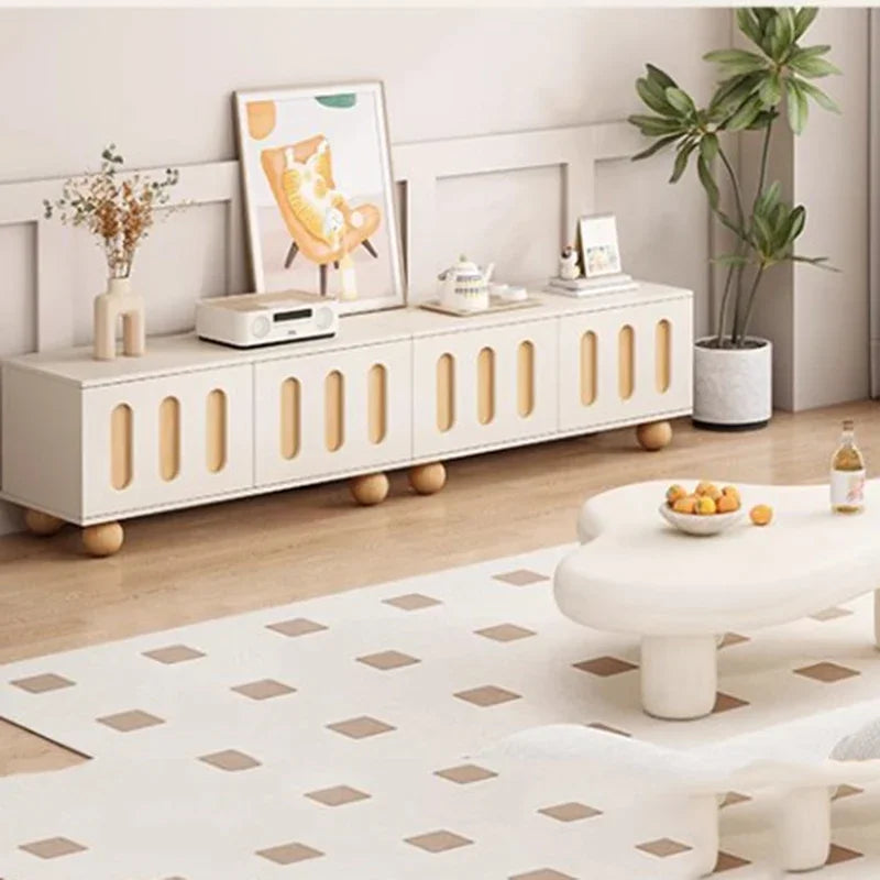 White Wooden TV Table – Modern Living Room Cabinet and Display Stand.