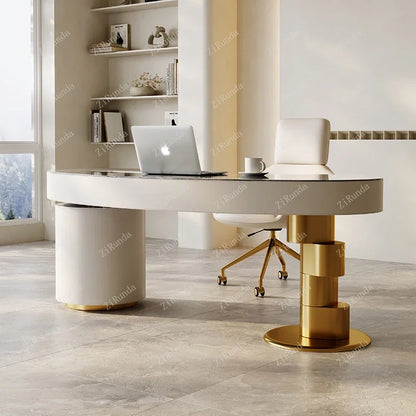 L Light Luxury Stone Plate Desk Modern Minimalist Study  Creative Home Computer