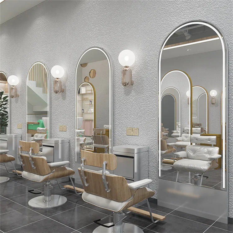 Floor mounted  mirror stand with dedicated wall mounted single-sided mirror stand, fashionable floor mounted double-sided mirror