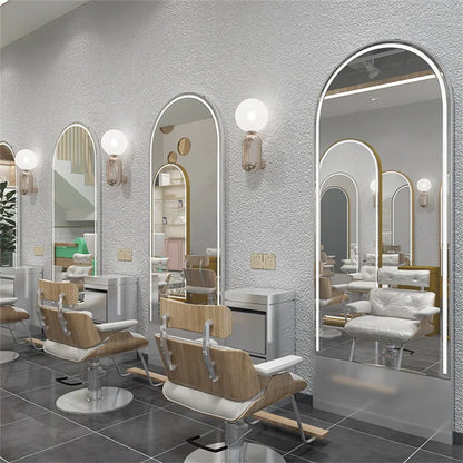 Floor mounted  mirror stand with dedicated wall mounted single-sided mirror stand, fashionable floor mounted double-sided mirror