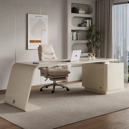 Mid Century Modern Office Desk L Shaped Vanity Designer Boss Computer Desks Organizer European Mesa Escritorio Office Furniture