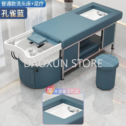 Shower Head Hair Washing Bed Luxury Foot Basin Comfort Lounge Shampoo Chair Salon Massage Lavacabezas Salon Equipment MQ50SC
