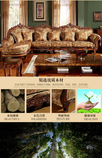 New Design Antique Sofa European Style Classic Genuine Leather Sofa Sets