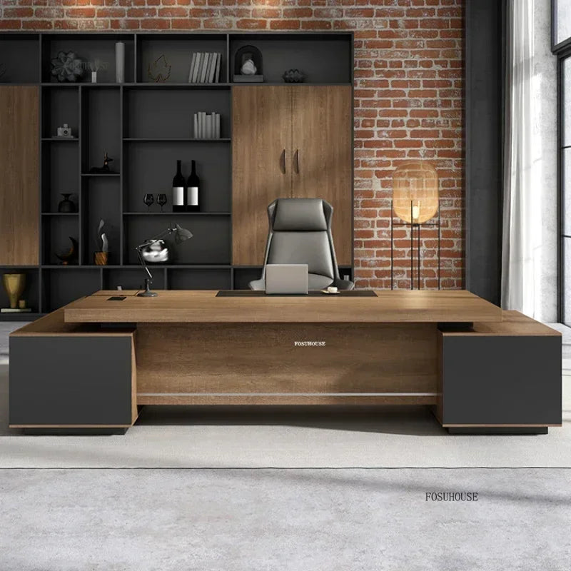 Nordic Simple Manager Office Desks Designer Boss Computer Desks for Office Furniture Modern Multifunctional Staff Office Desk M
