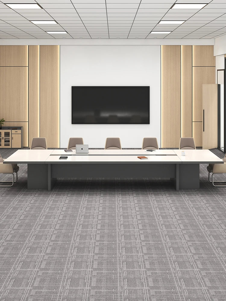 Simple Long Conference Table with Chair Set