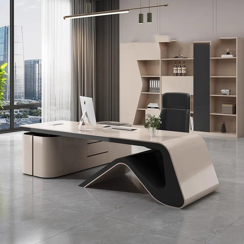 Modern L-Shaped Boss Computer Desk