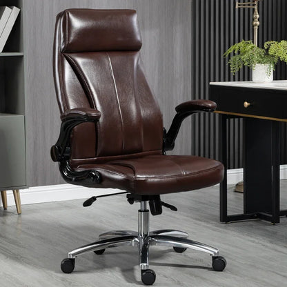 Luxury ergonomic office chair with swivel, pillow, and wheels.