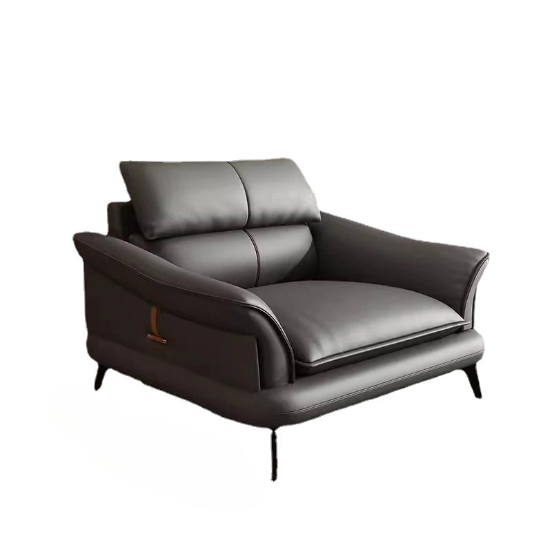 Leather Single Lazy Sofa Chair, Modern Light Luxury, Simple, Household Living Room, Small Bedroom, Italian Style, Art Leisure Ch