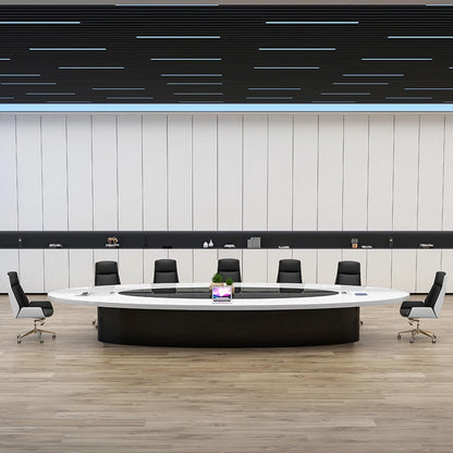 Oval painted conference table—modern design for office negotiations