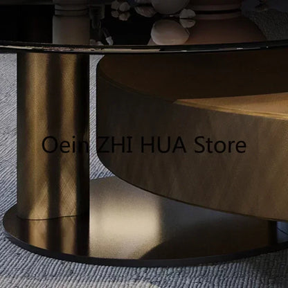 Round Simplicity Coffee Tables Hotel Living Room Design Modern Glass Coffee Tables Tea Luxury Mesa Posta Nordic Furniture QF50CT