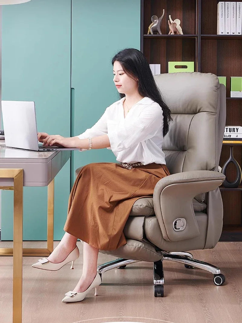 Luxurious Recliner Office Chair Leather Massage Computer Soft Home Gaming Chair Vanity Sillas De Oficina Office Furniture Girl