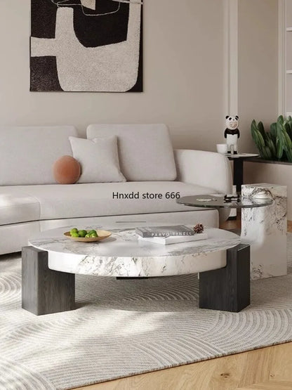 Marble round coffee table minimalist living room household small apartment