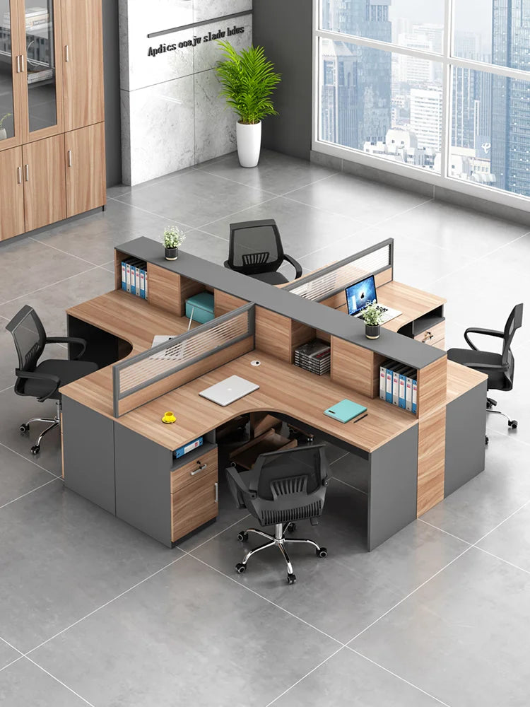 The combination of staff office desks and chairs is minimalist, modern screen, card seat, office finance computer desk