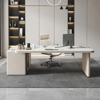 Italian Light Luxury Modern Stone Plate Corner Desk Household Minimalist Desk High-Grade Computer Desk