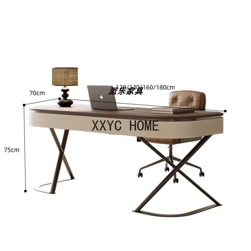 Solid Wood Retro Office Desks Luxury Living Room Study Writing Designer Office Desk Computer Consultation  Table Furniture