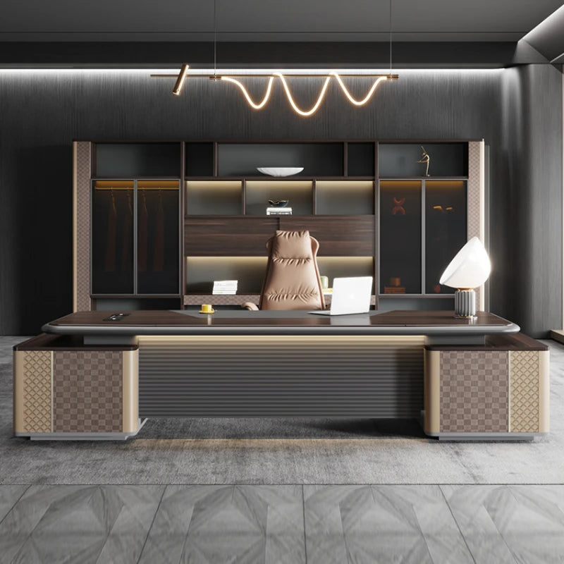 Ergonomic L-shaped corner office desk