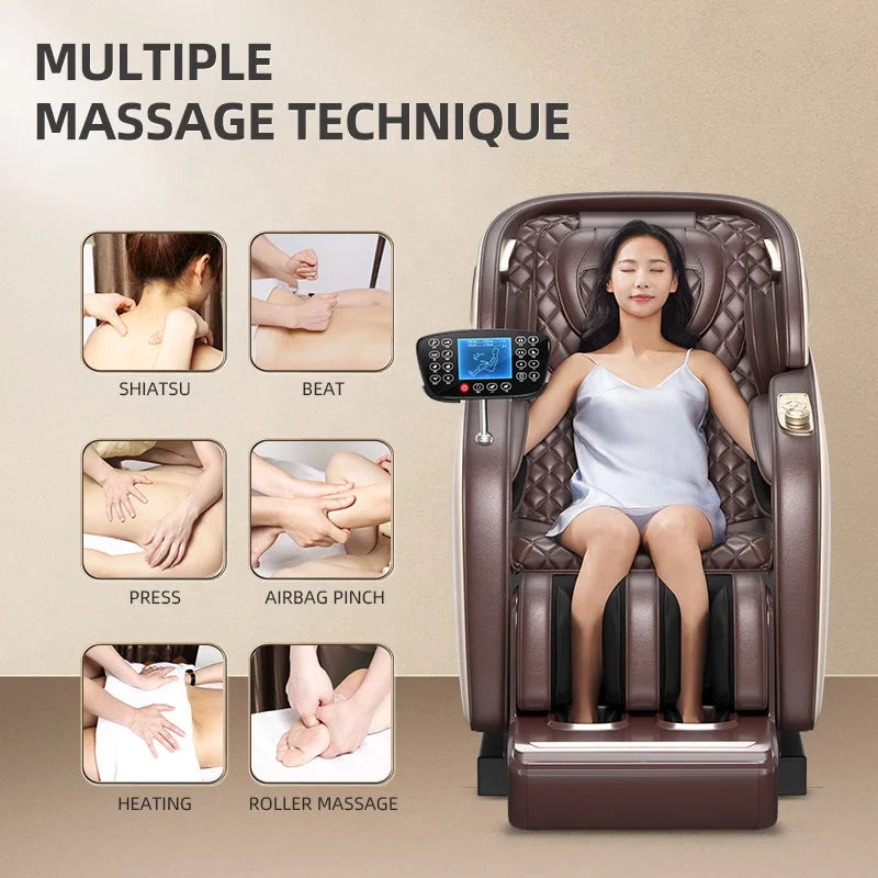 Leercon OEM Zero Gravity Full Body Electric Shiatsu Massage Chair Recliner with Built-in Heat Therapy Foot Roller