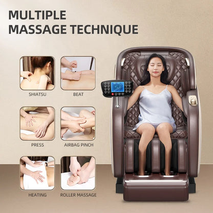 Leercon OEM Zero Gravity Full Body Electric Shiatsu Massage Chair Recliner with Built-in Heat Therapy Foot Roller