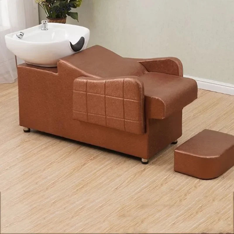 Professional Hair Salon Washbasin Barber Wash With Chair Chinese Spa Basin Chairs Beauty Hydraulic Massage Bed Japanese Styling