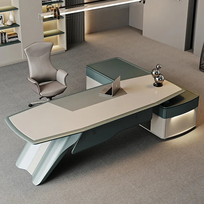 Multifunctional Corner Desk: Executive Workstation for Office and Reading Roo