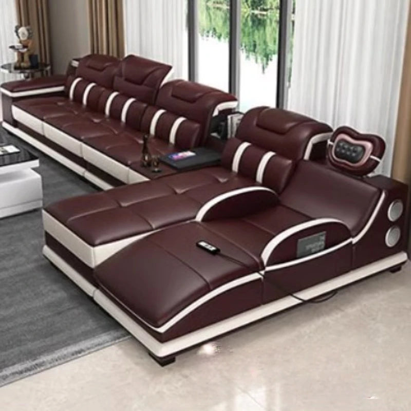 Luxury Wood Living Room Sofas Relaxing European Recliner Armchair Sofas Floor Massage Chair Divani Da Soggiorno Home Furniture